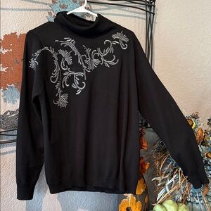 Soft Surroundings Black Knit Turtleneck Top